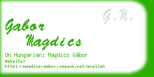 gabor magdics business card